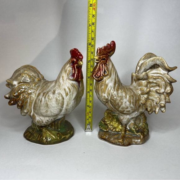 Hen & Rooster Decorative Ceramic Figures 6-6.5” Unbranded - Picture 11 of 14